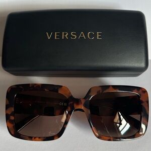 New Versace MEDUSA JEWEL VE 4384-B Havana/Brown Shaded (944/74) Sunglasses